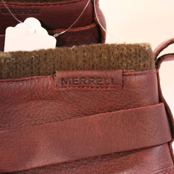 Merrell Shiloh II Burgundy Leather Ankle Boots Women’s NWOB Size 11 - Picture 7 of 15